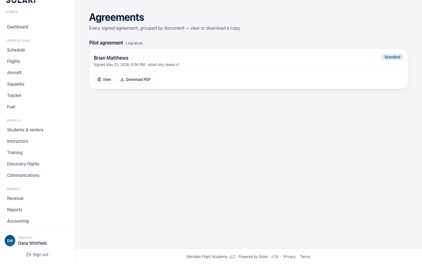 E-sign agreement